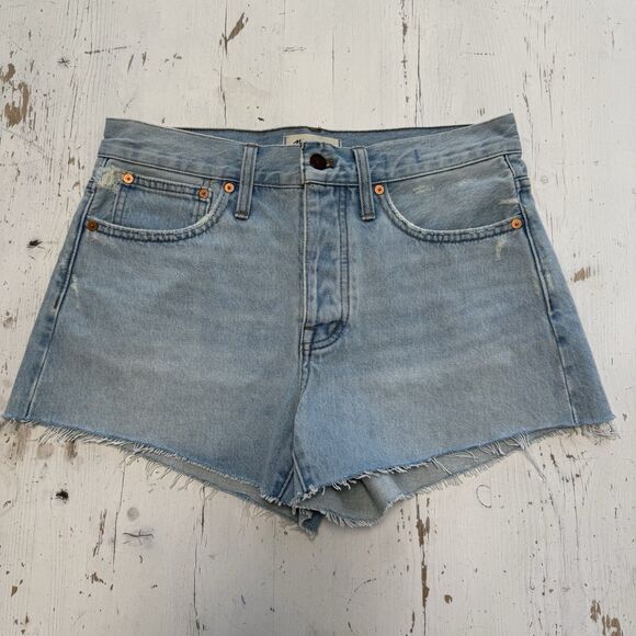 Madewell Relaxed Denim Cutoff Shorts in Cedarcroft Wash Size 26 Light Wash - Picture 5 of 14